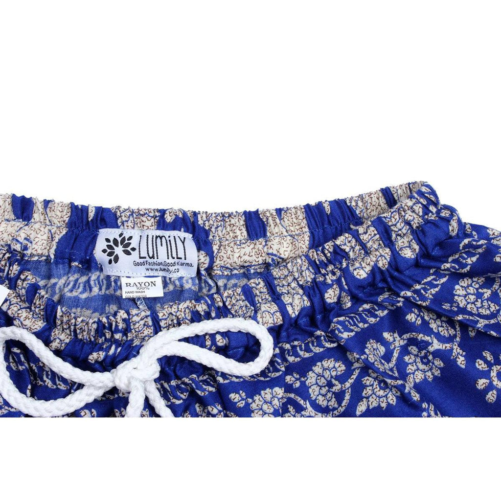 Sustainably Made Bohemian Style Printed Elephant Shorts - Thailand Apparel La Vie Bien Sustainably Made Bohemian Style Printed Elephant Shorts - Thailand