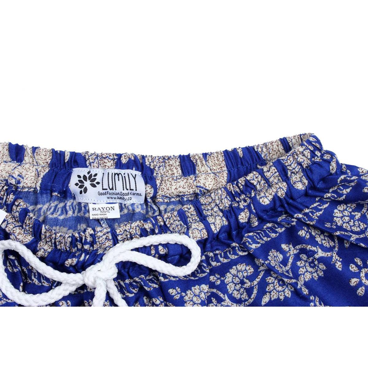 Sustainably Made Bohemian Style Printed Elephant Shorts - Thailand Apparel La Vie Bien Sustainably Made Bohemian Style Printed Elephant Shorts - Thailand