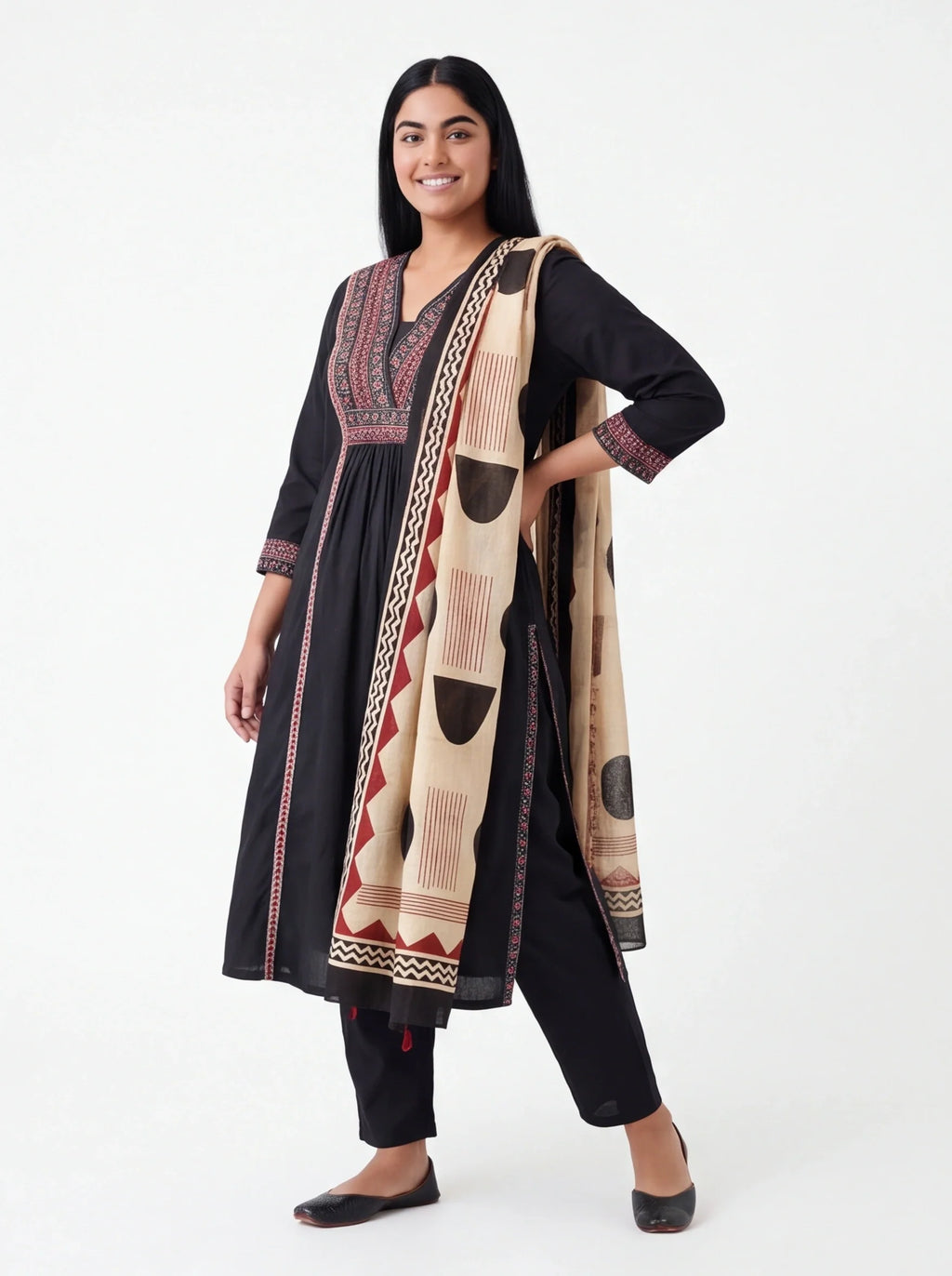 2121 - Dhabu cotton Kurti set