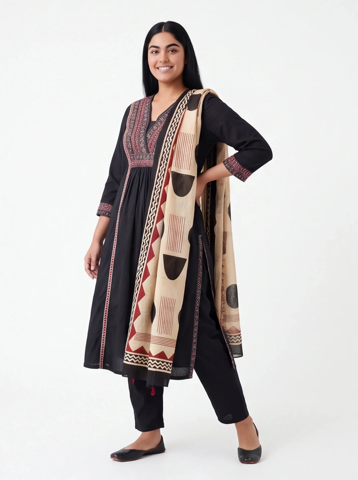 2121 - Dhabu cotton Kurti set