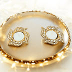 Swastik Shape Metal Diya with Mirror Work - Designer Diyas for Indian Celebrations - Set of 2 La Vie Bien Swastik Shape Metal Diya with Mirror Work - Designer Diyas for Indian Celebrations - Set of 2