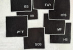 Sweary Cocktail Coasters in Black and White, set of eight by Dot and Army