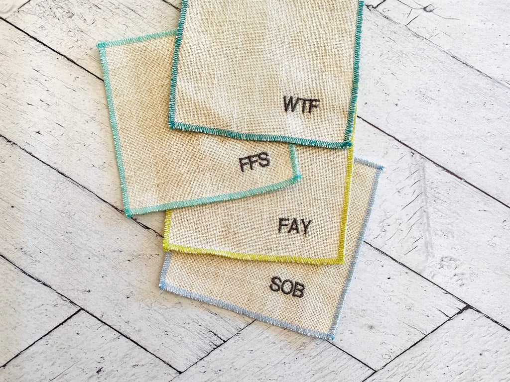 Sweary Cocktail Coasters, set of 8 by Dot and Army