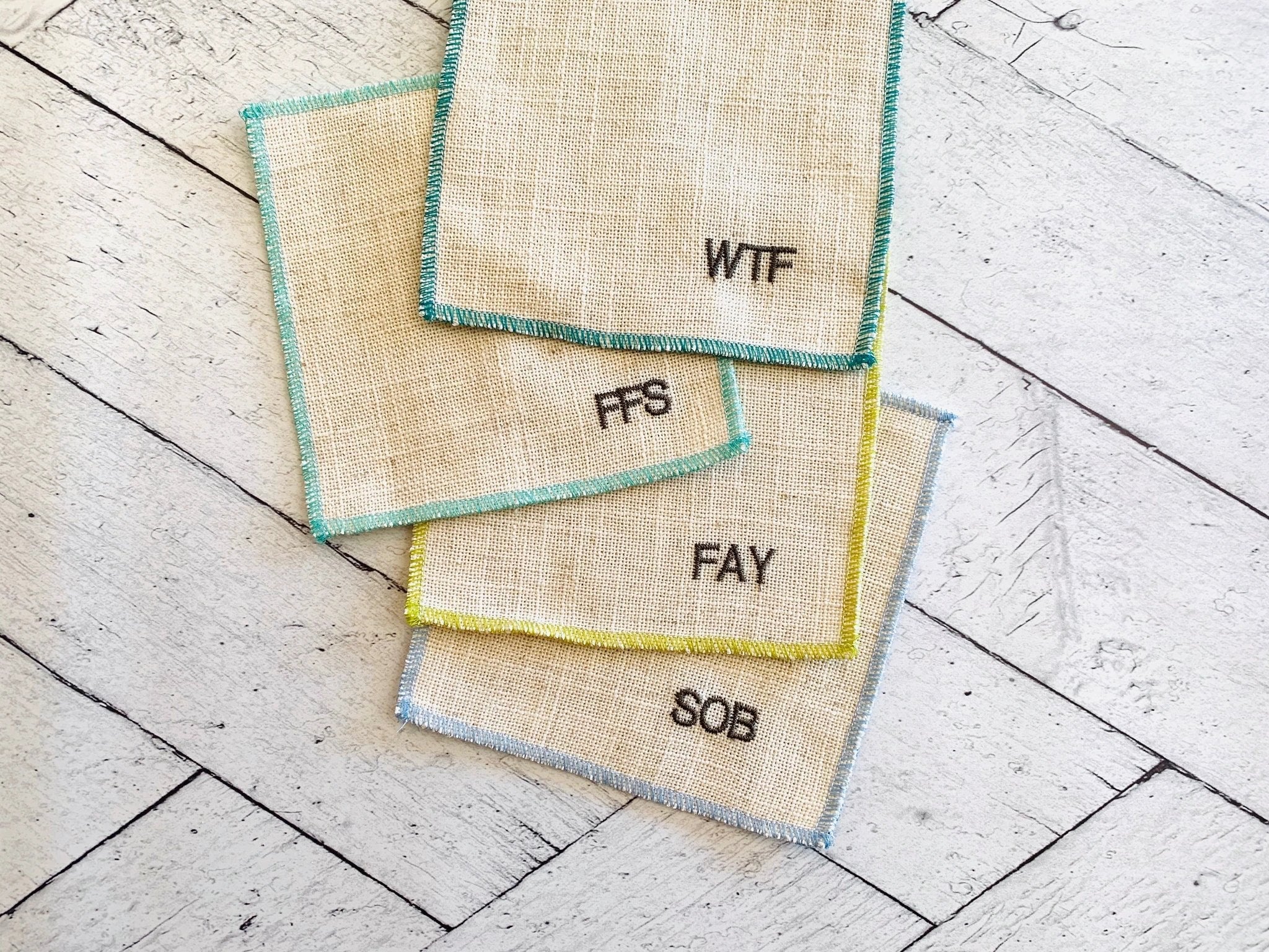 Sweary Cocktail Coasters, set of 8 by Dot and Army
