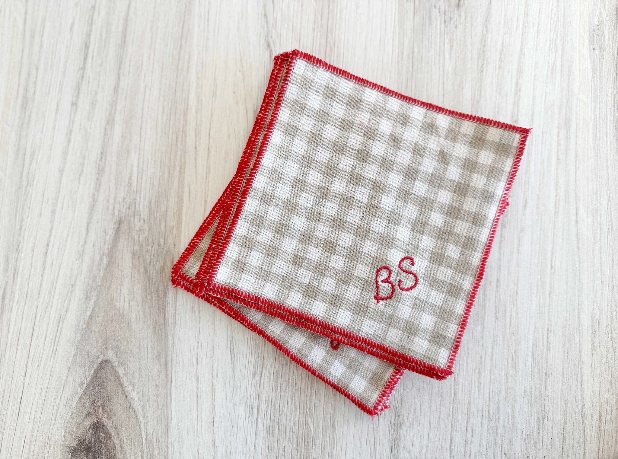 Sweary Coasters in Mini Check, set of eight by Dot and Army