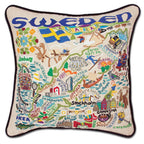 Sweden Hand - Embroidered Pillow Pillows La Vie Bien Sweden Hand - Embroidered Pillow