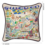 Sweden Hand - Embroidered Pillow Pillows La Vie Bien Sweden Hand - Embroidered Pillow