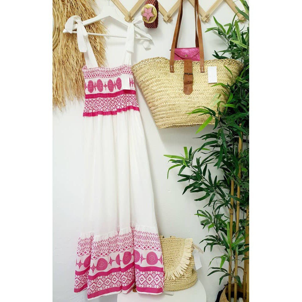 Sweet Bandage Slip Boho Print Dress in Red and White [Available in M - L]