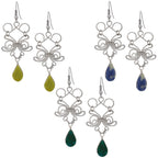 Swirl Teardrop Stone Earrings Earrings - Fashion La Vie Bien Swirl Teardrop Stone Earrings