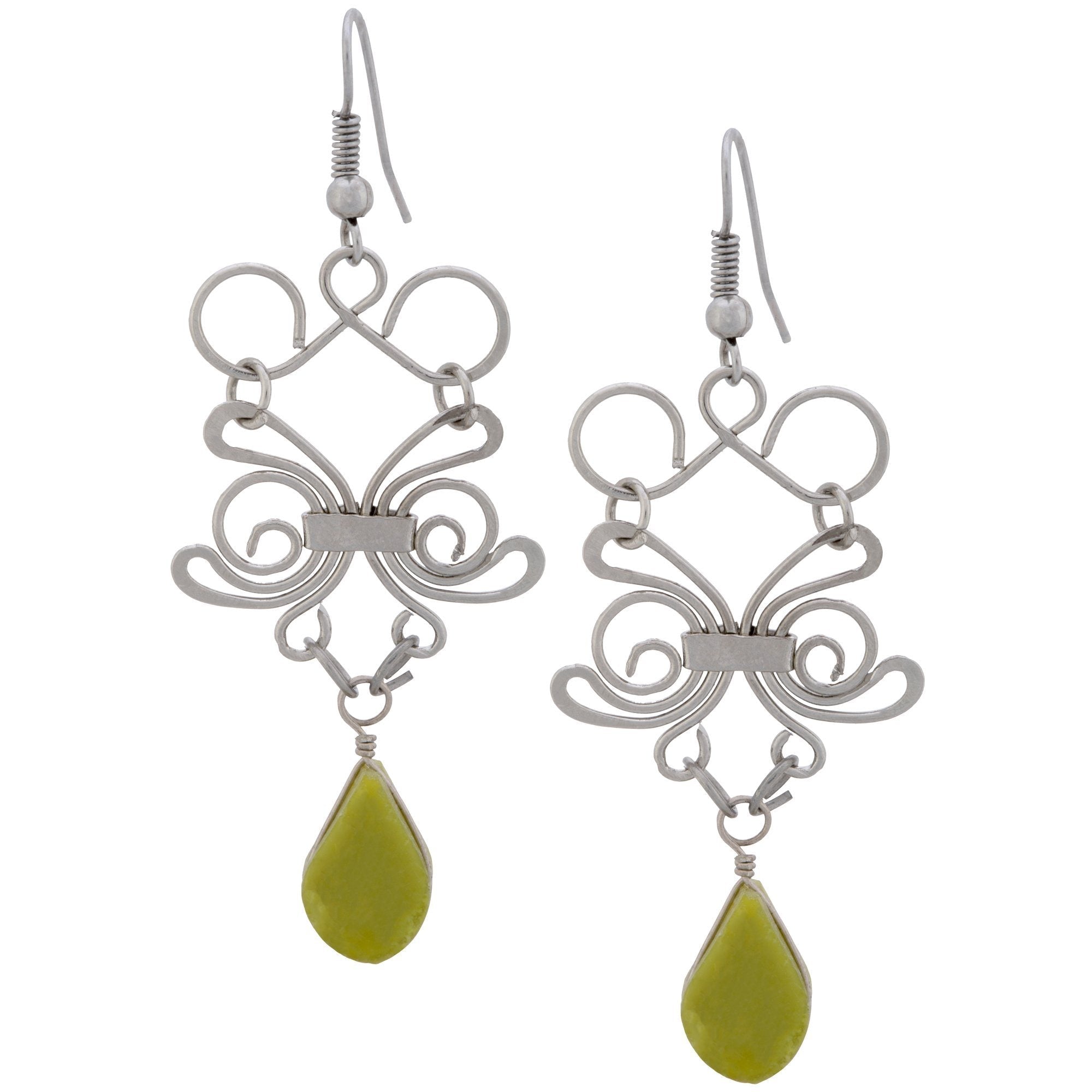 Swirl Teardrop Stone Earrings Earrings - Fashion La Vie Bien Swirl Teardrop Stone Earrings