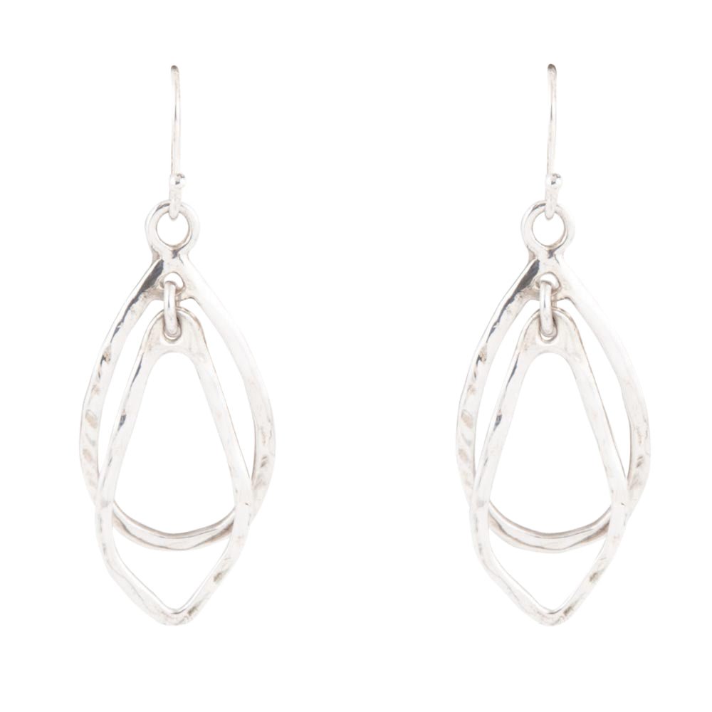 Swirled Sterling Silver Drop Earrings