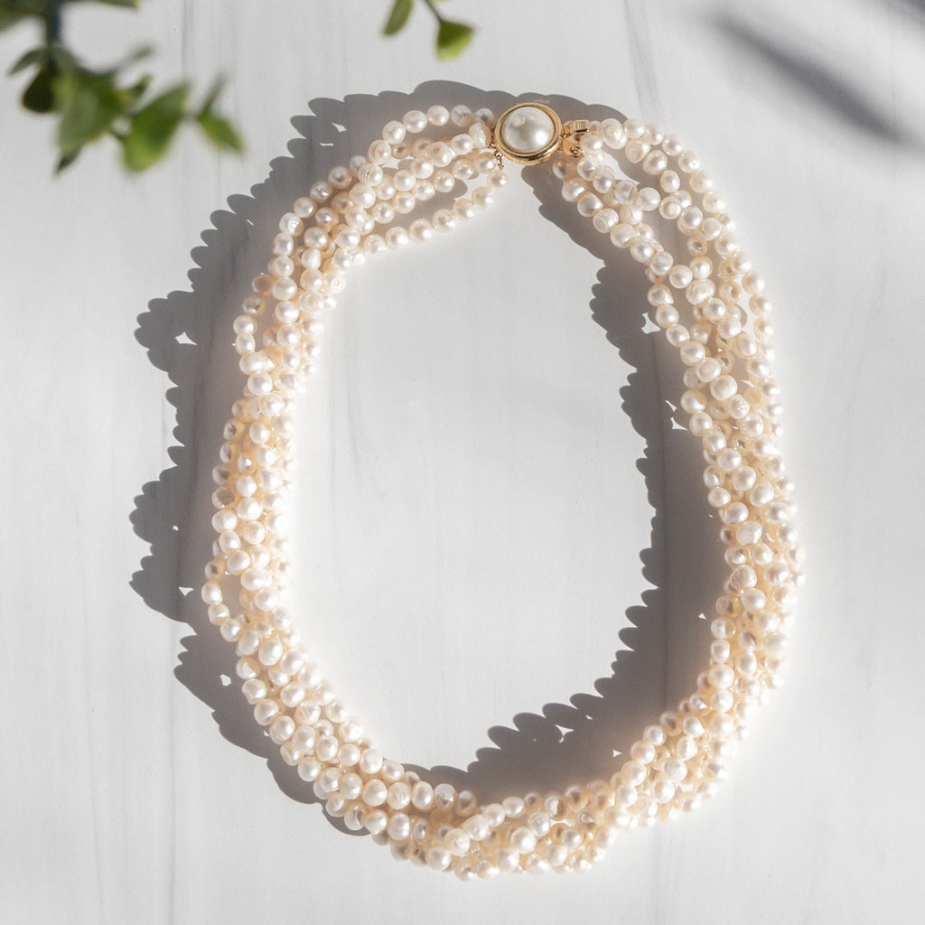 Swirling Strands Freshwater Pearl Necklace Necklaces - Fine La Vie Bien Swirling Strands Freshwater Pearl Necklace