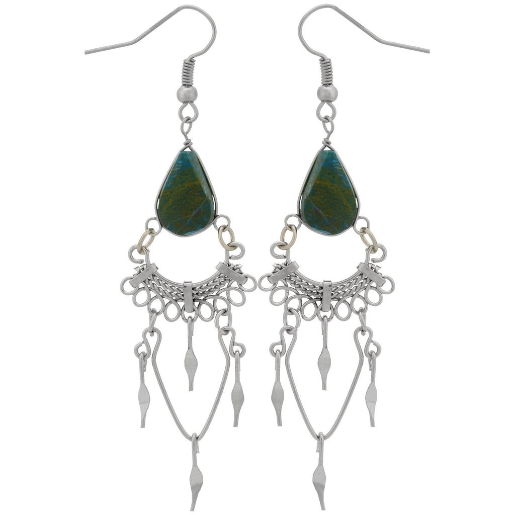 Swirls Chandelier Stone Earrings Earrings - Fashion La Vie Bien Swirls Chandelier Stone Earrings
