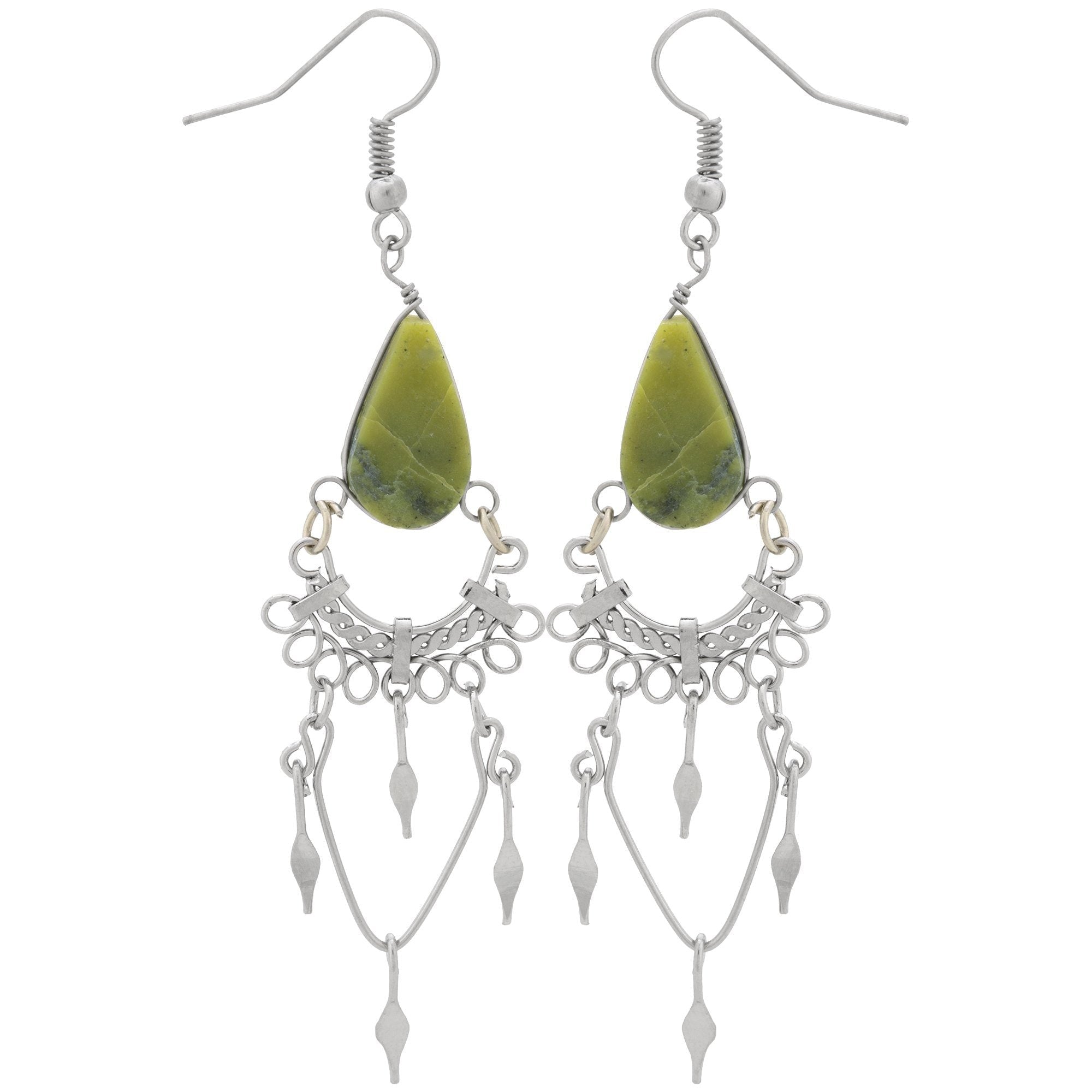Swirls Chandelier Stone Earrings Earrings - Fashion La Vie Bien Swirls Chandelier Stone Earrings