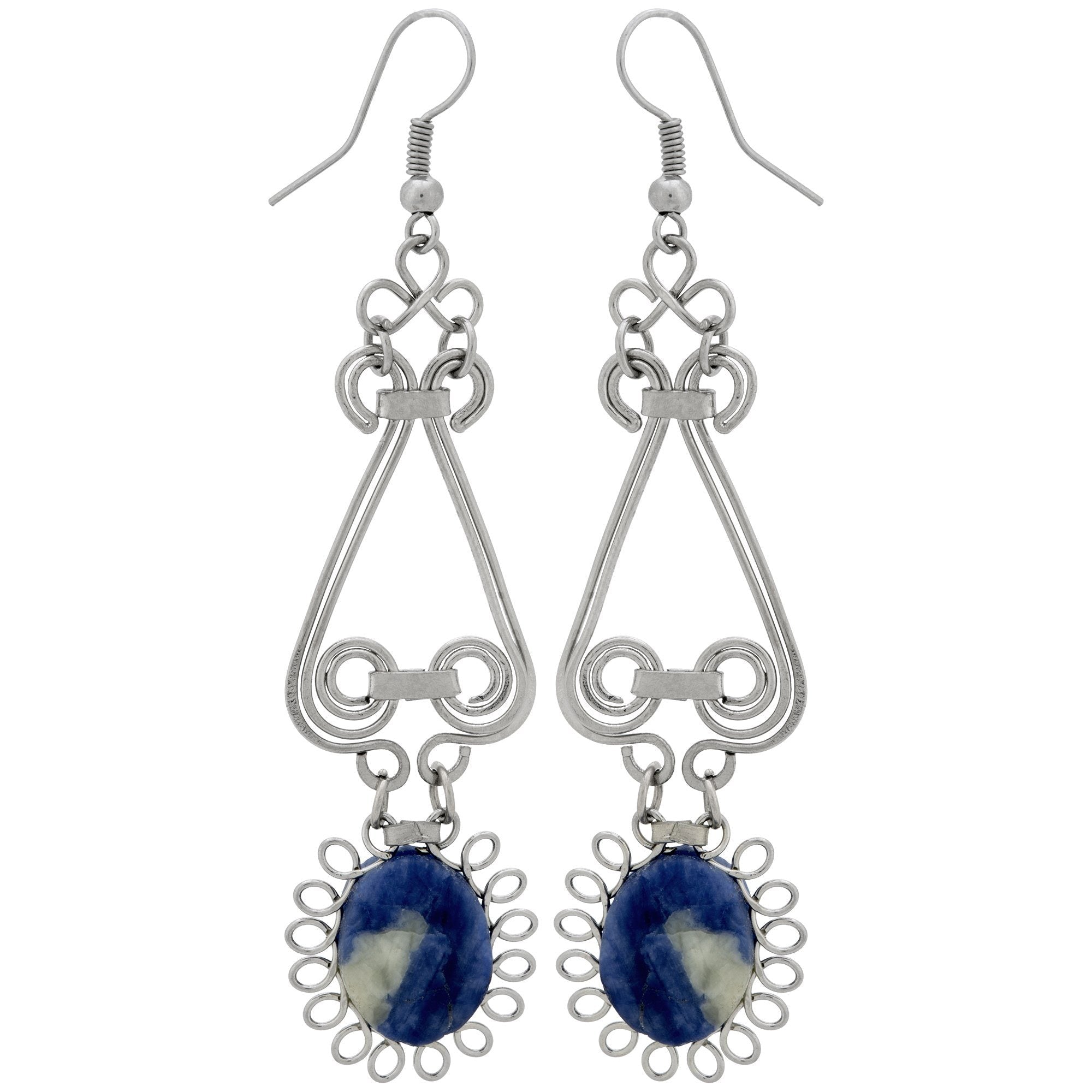 Swirls & Sunburst Stone Earrings Earrings - Fashion La Vie Bien Swirls & Sunburst Stone Earrings