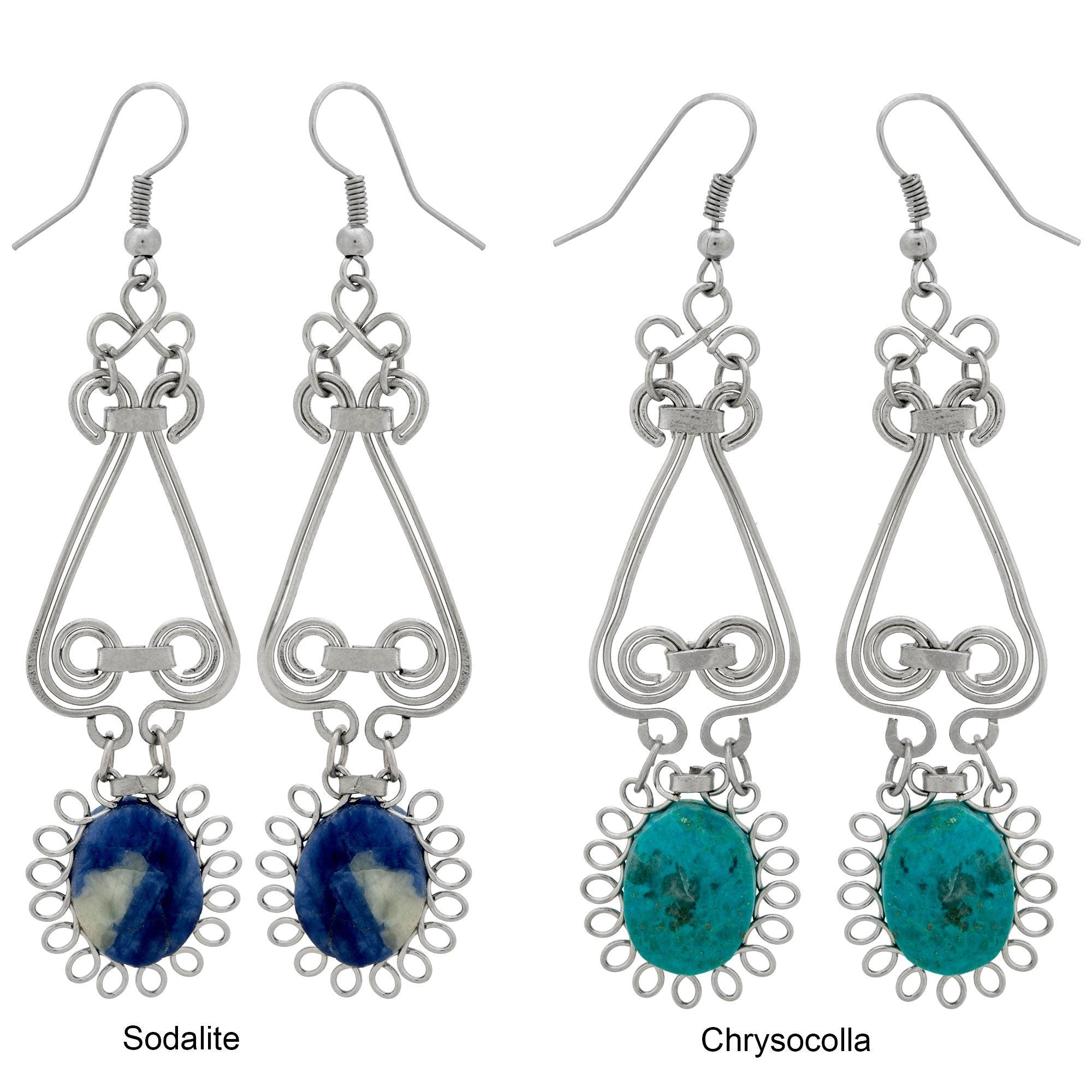 Swirls & Sunburst Stone Earrings Earrings - Fashion La Vie Bien Swirls & Sunburst Stone Earrings