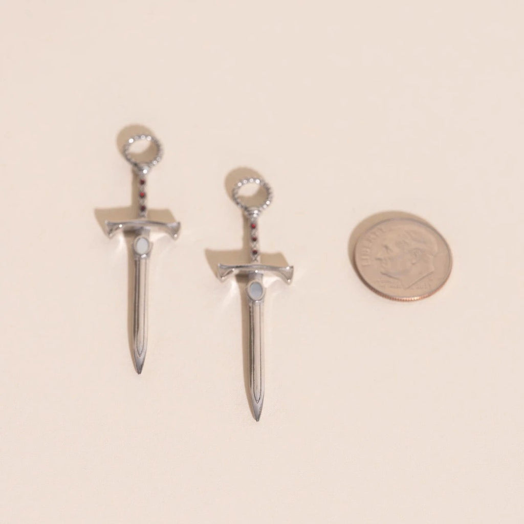 Sword Chunky Huggie Hoop Charms by Oh Clementine