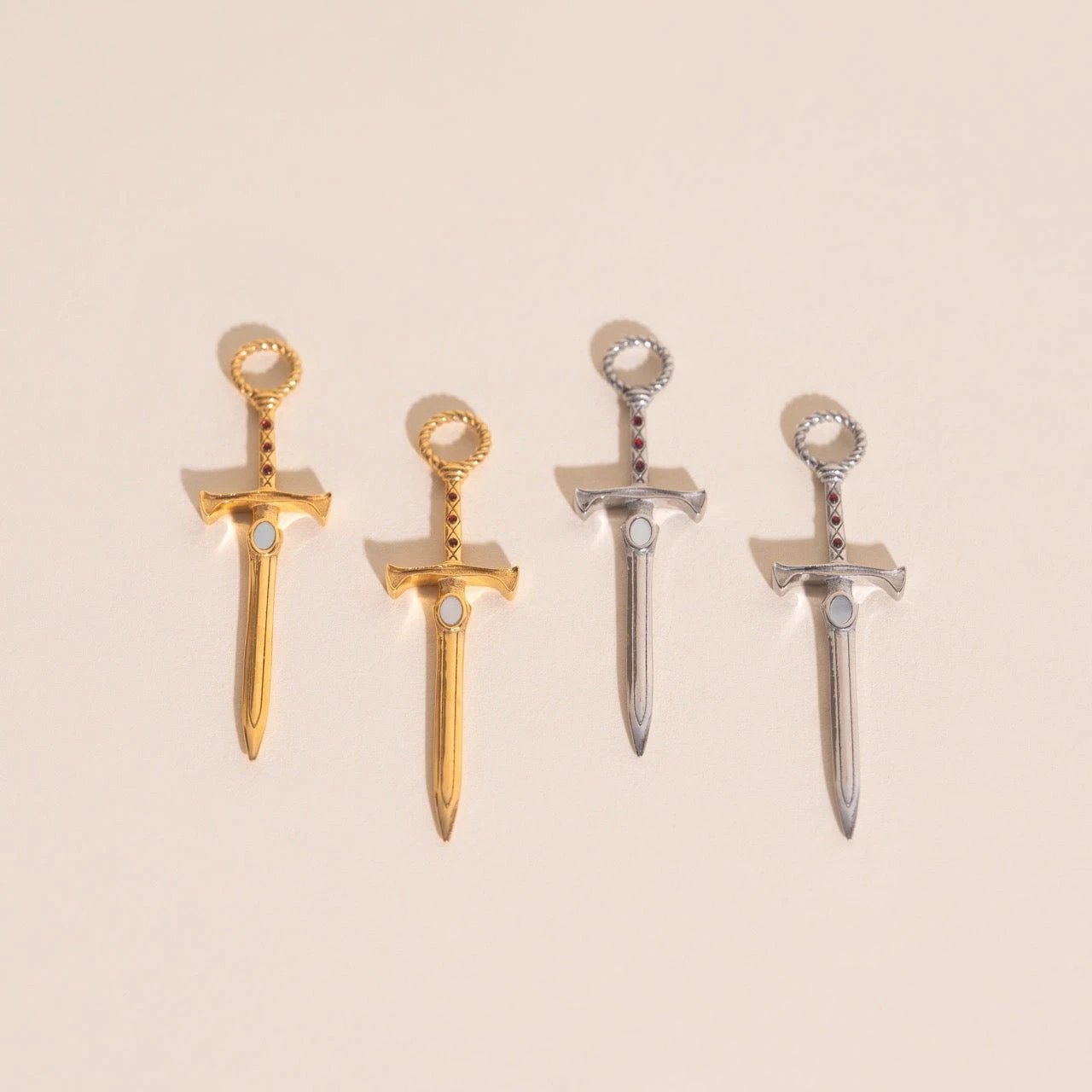 Sword Chunky Huggie Hoop Charms by Oh Clementine