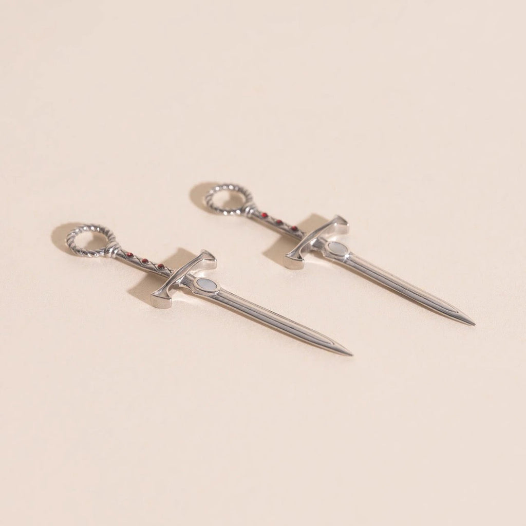 Sword Chunky Huggie Hoop Charms by Oh Clementine