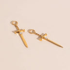 Sword Chunky Huggie Hoop Charms by Oh Clementine