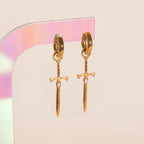 Sword Chunky Huggie Hoop Charms by Oh Clementine