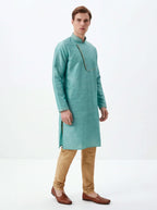 2070 - Silk kurta for men with gold pant