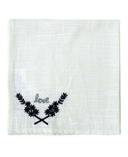 Table Cloth Napkins Set of 4 with Love Embroidery by Vibhsa