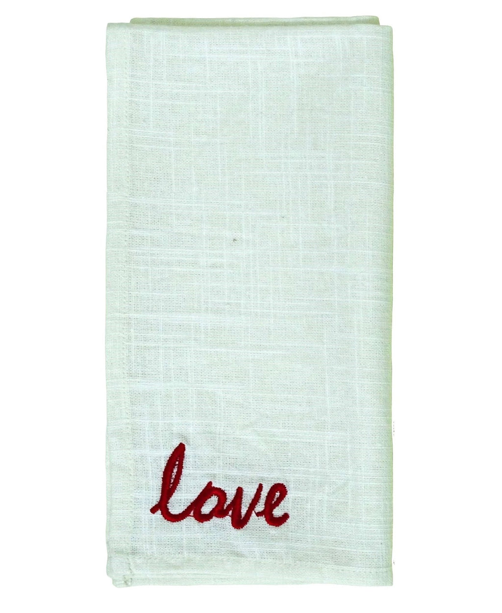 Table Cloth Napkins Set of 4 with Red Embroidery by Vibhsa