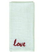 Table Cloth Napkins Set of 4 with Red Embroidery by Vibhsa