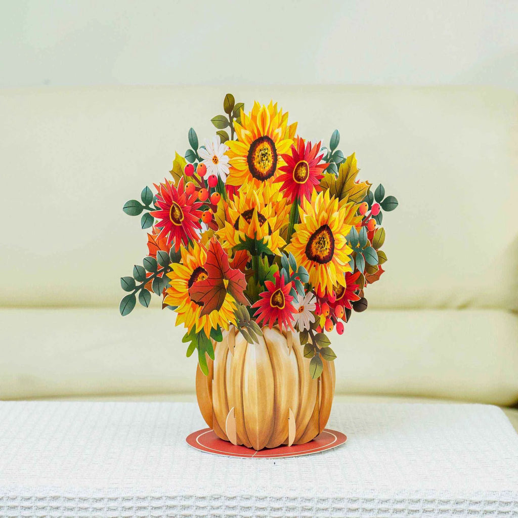 HugePop Harvest Bouquet Pop Up Card, With Detachable Bouquet, 10"x14" by Paper Love