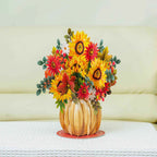 HugePop Harvest Bouquet Pop Up Card, With Detachable Bouquet, 10"x14" by Paper Love