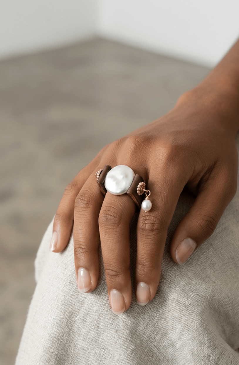 Tablet Faux Pearl Ring Ring La Vie Bien Tablet Faux Pearl Ring