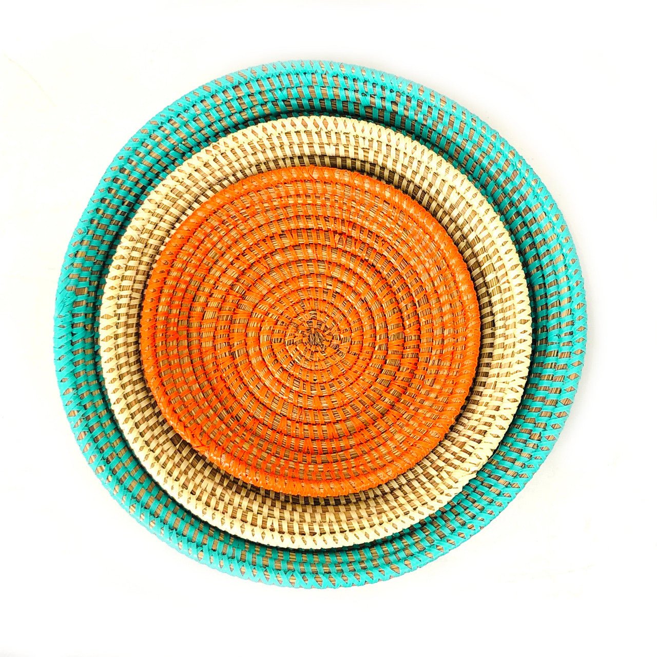 Tabletop Basket Bowl Set - Orange/ Turquoise/ White La Vie Bien Tabletop Basket Bowl Set - Orange/ Turquoise/ White