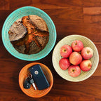 Tabletop Basket Bowl Set - Orange/ Turquoise/ White La Vie Bien Tabletop Basket Bowl Set - Orange/ Turquoise/ White