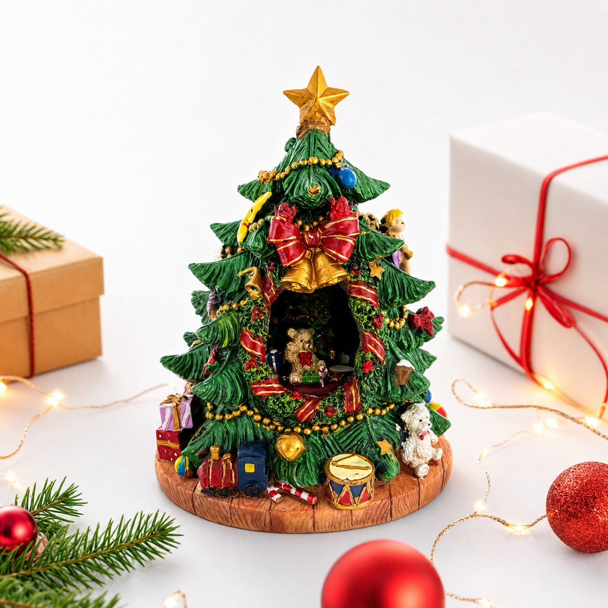 Tabletop Tree Spinning Musical Christmas Figurine Musical Figurines > Tabletop Christmas Trees La Vie Bien Tabletop Tree Spinning Musical Christmas Figurine