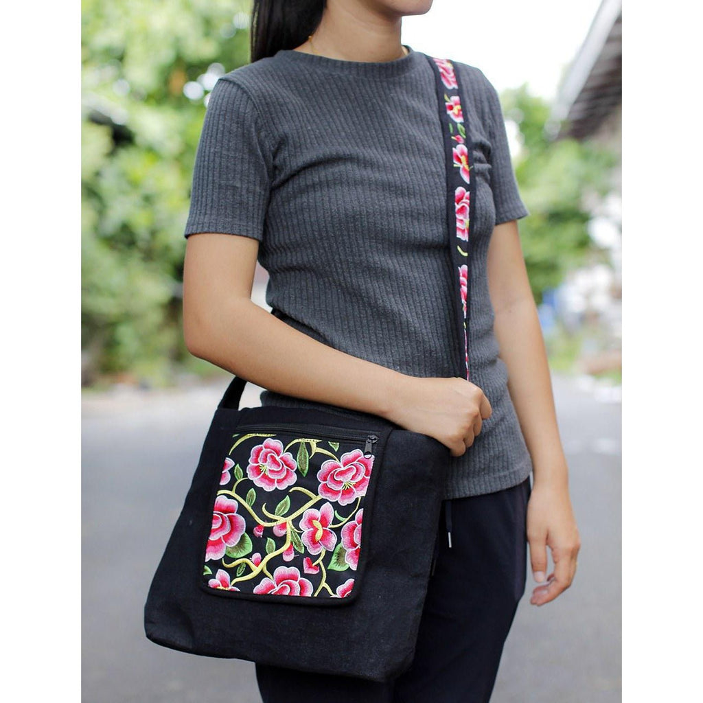 Tahj Embroidered Crossbody Bag - Thailand Bags La Vie Bien Tahj Embroidered Crossbody Bag - Thailand