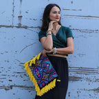 Tahj Embroidered Tassel Computer Cover Clutch - Thailand Clutch La Vie Bien Tahj Embroidered Tassel Computer Cover Clutch - Thailand