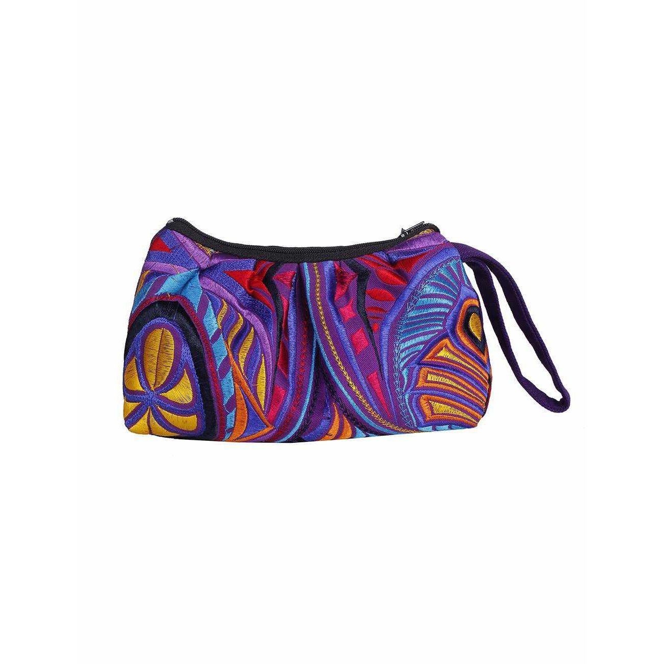 Tahj Small Embroidered Wristlet - Thailand Bags La Vie Bien Tahj Small Embroidered Wristlet - Thailand