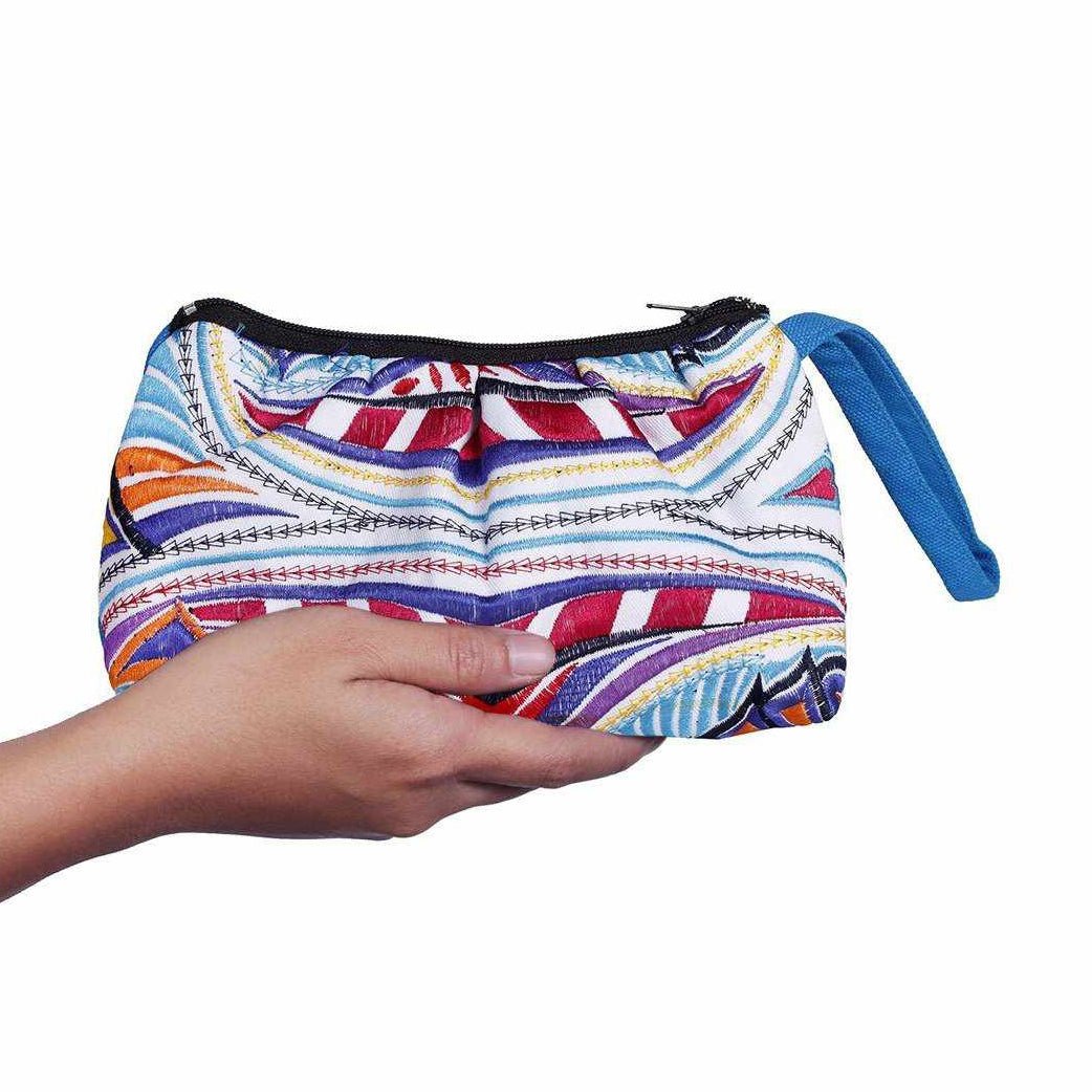 Tahj Small Embroidered Wristlet - Thailand Wristlet La Vie Bien Tahj Small Embroidered Wristlet - Thailand