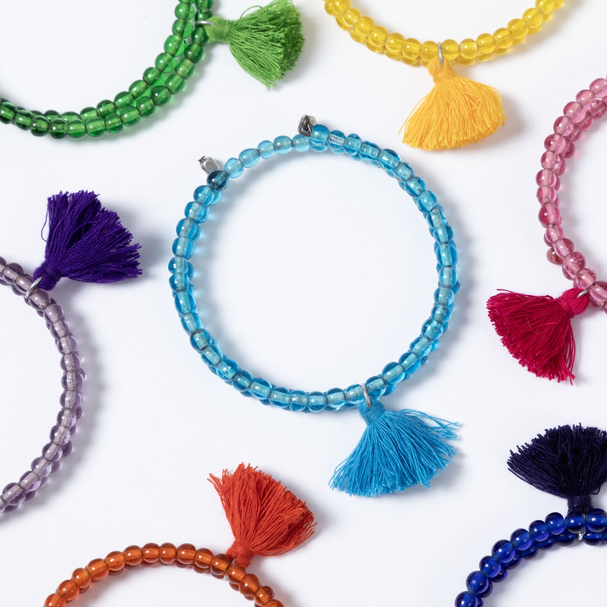Taj Tassel Glass Bead Bracelet Bracelets - Fashion La Vie Bien Taj Tassel Glass Bead Bracelet