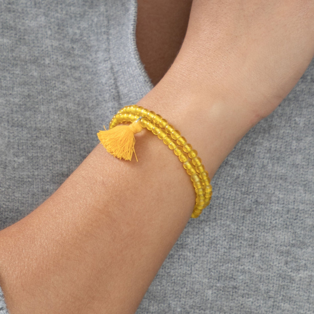 Taj Tassel Glass Bead Bracelet Bracelets - Fashion La Vie Bien Taj Tassel Glass Bead Bracelet