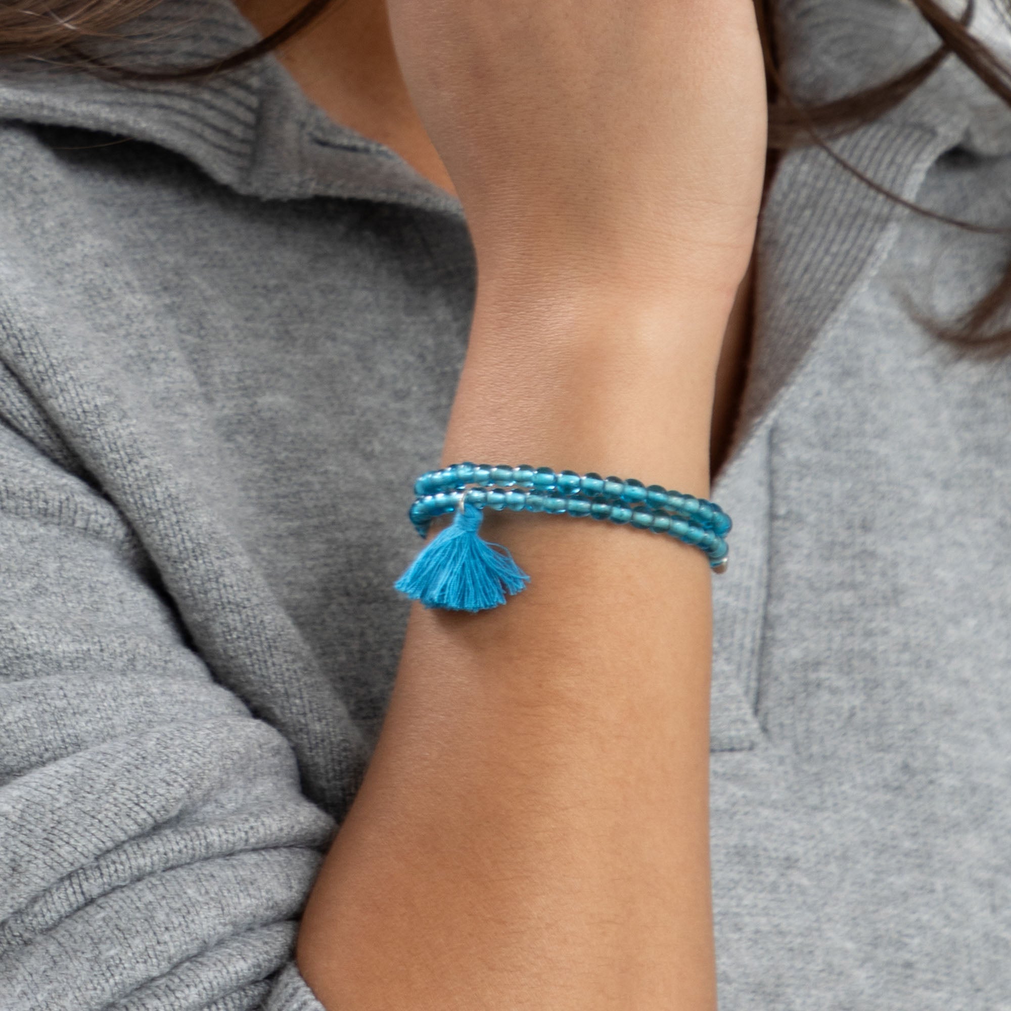 Taj Tassel Glass Bead Bracelet Bracelets - Fashion La Vie Bien Taj Tassel Glass Bead Bracelet