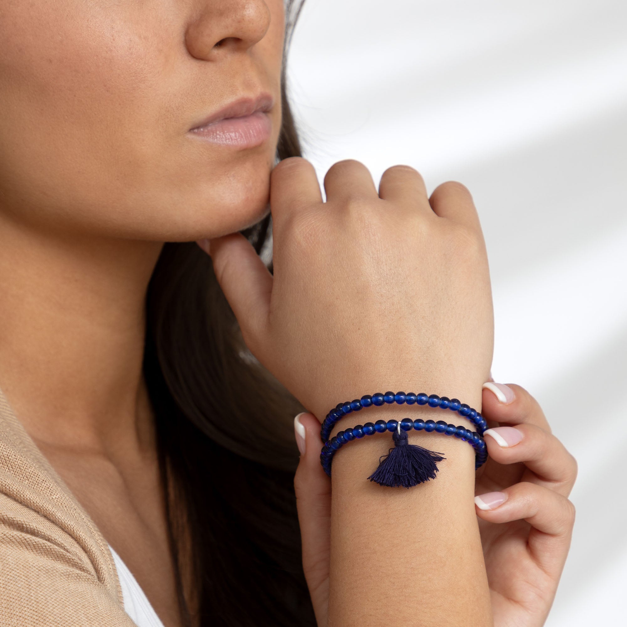 Taj Tassel Glass Bead Bracelet Bracelets - Fashion La Vie Bien Taj Tassel Glass Bead Bracelet