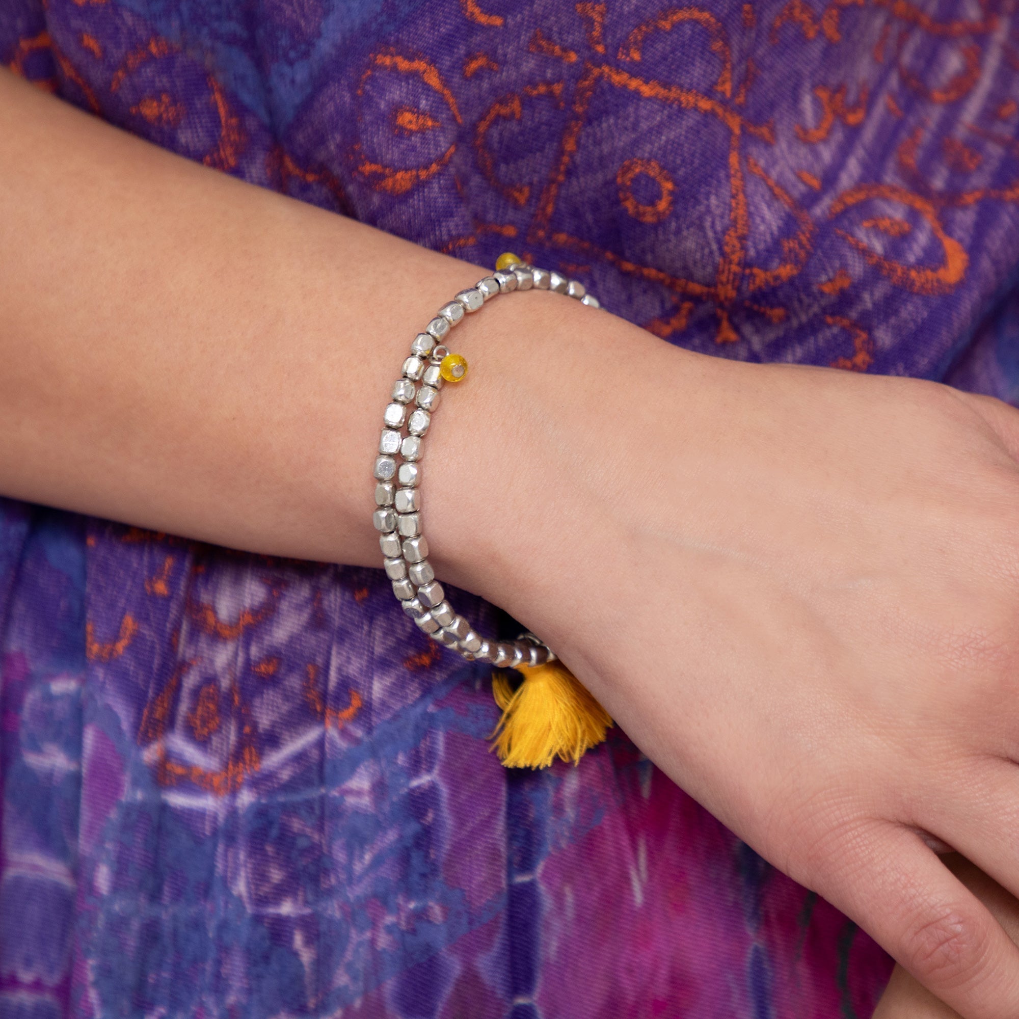 Taj Tassel Metal Bead Bracelet Bracelets - Fashion La Vie Bien Taj Tassel Metal Bead Bracelet
