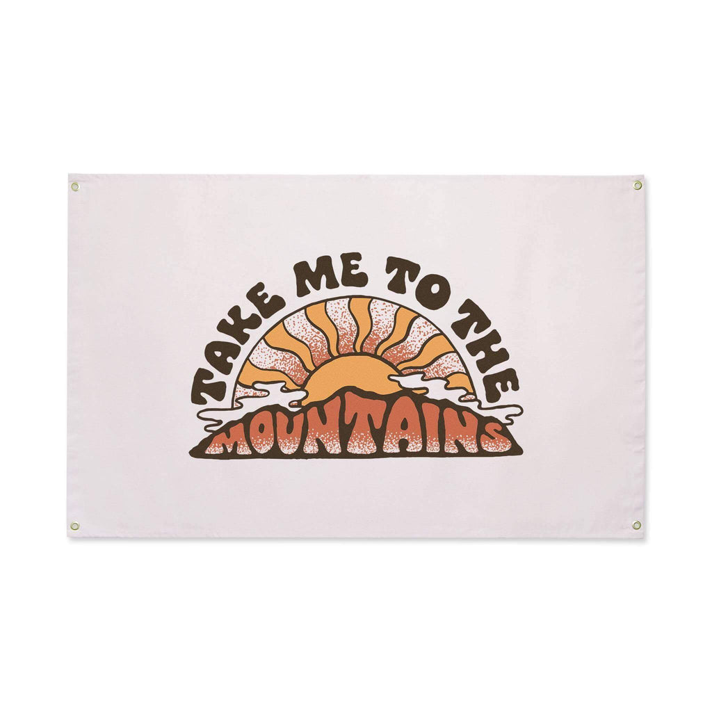 Take Me To The Mountains Canvas Flag Flags La Vie Bien Take Me To The Mountains Canvas Flag