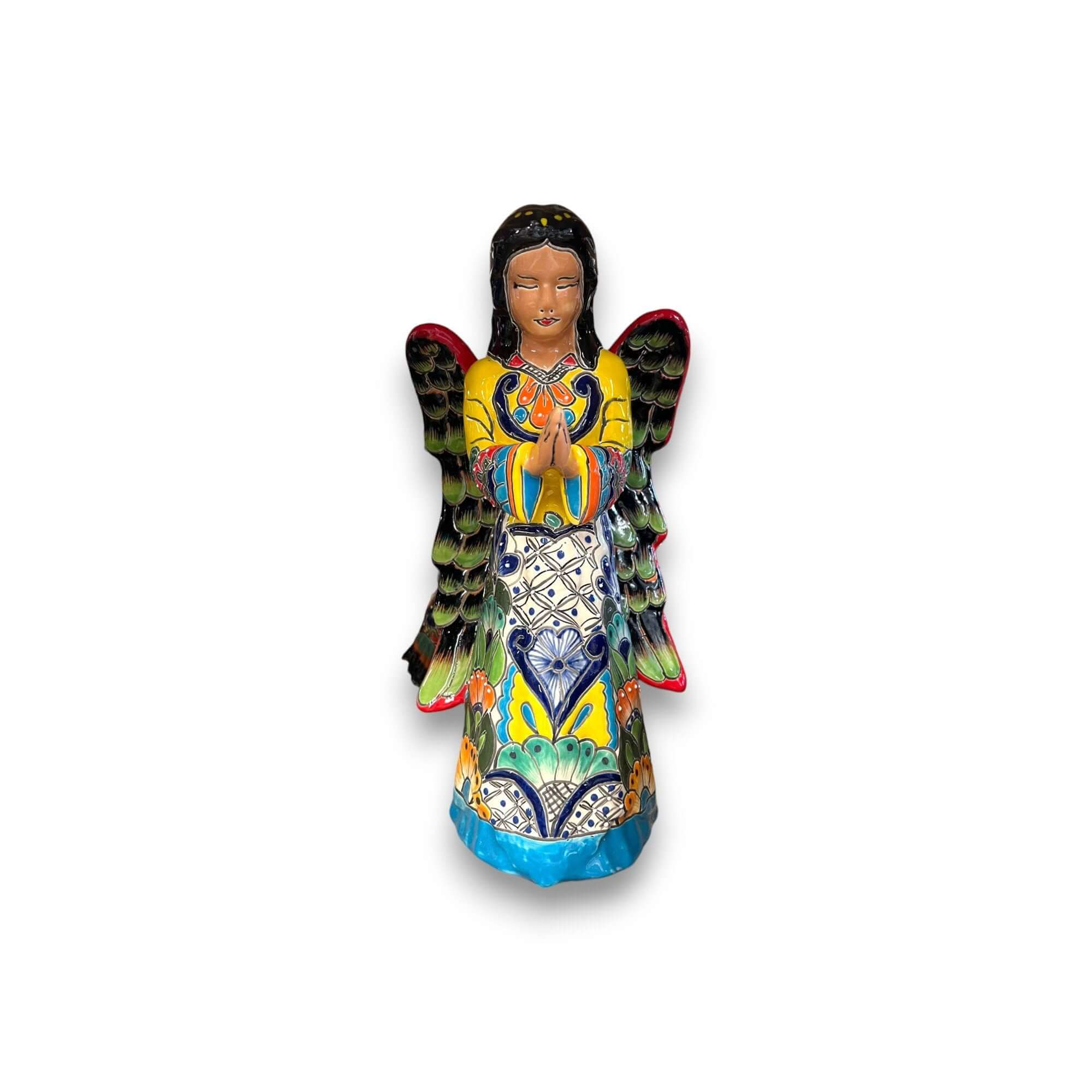 Talavera Angel Statue | Hand-Painted Mexican Ceramic Figurine Talavera Statue La Vie Bien Talavera Angel Statue | Hand-Painted Mexican Ceramic Figurine