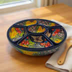 Talavera Appetizer Tray Set | Mexican Hand Painted Pottery Talavera Appetizer Tray La Vie Bien Talavera Appetizer Tray Set | Mexican Hand Painted Pottery