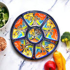 Talavera Appetizer Tray Set | Mexican Hand Painted Pottery Talavera Appetizer Tray La Vie Bien Talavera Appetizer Tray Set | Mexican Hand Painted Pottery