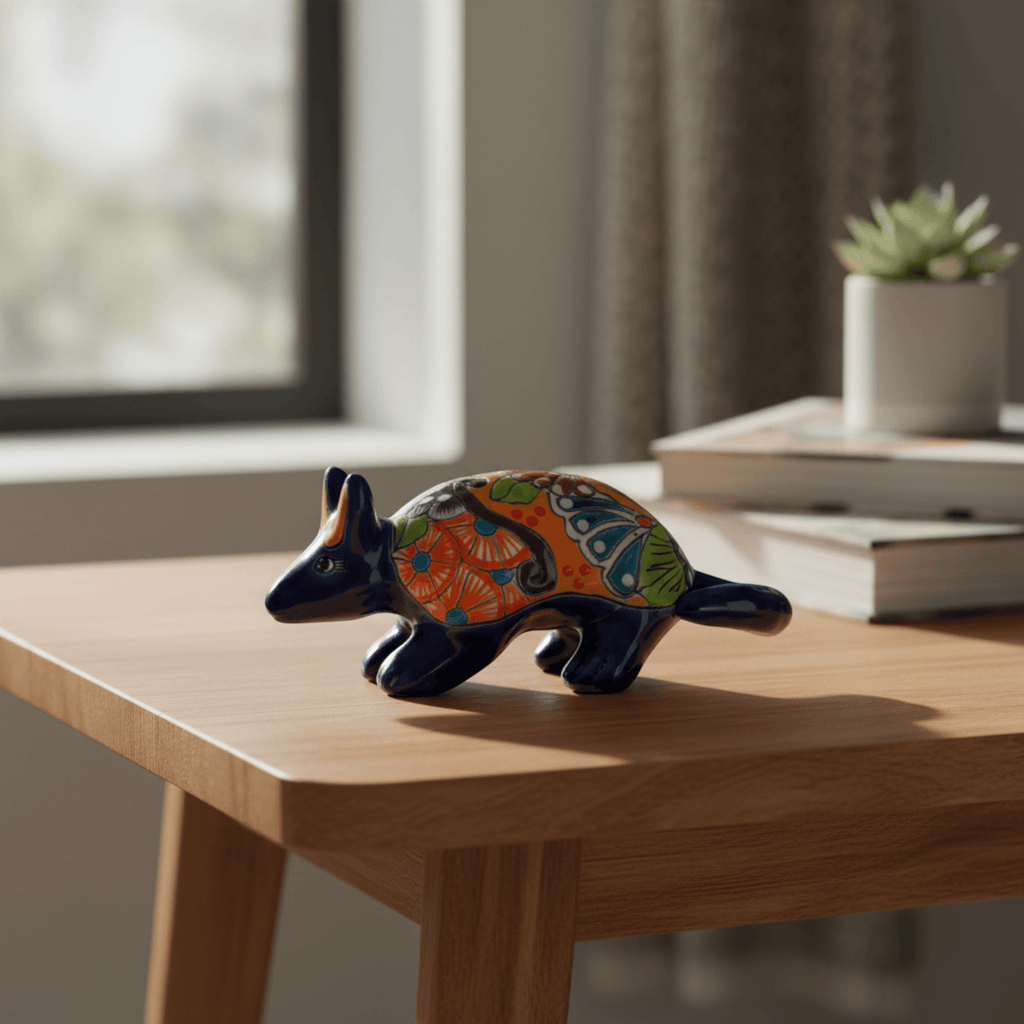 Talavera Armadillo Figurine | Hand-Painted Mexican Decor Talavera Figurine La Vie Bien Talavera Armadillo Figurine | Hand-Painted Mexican Decor