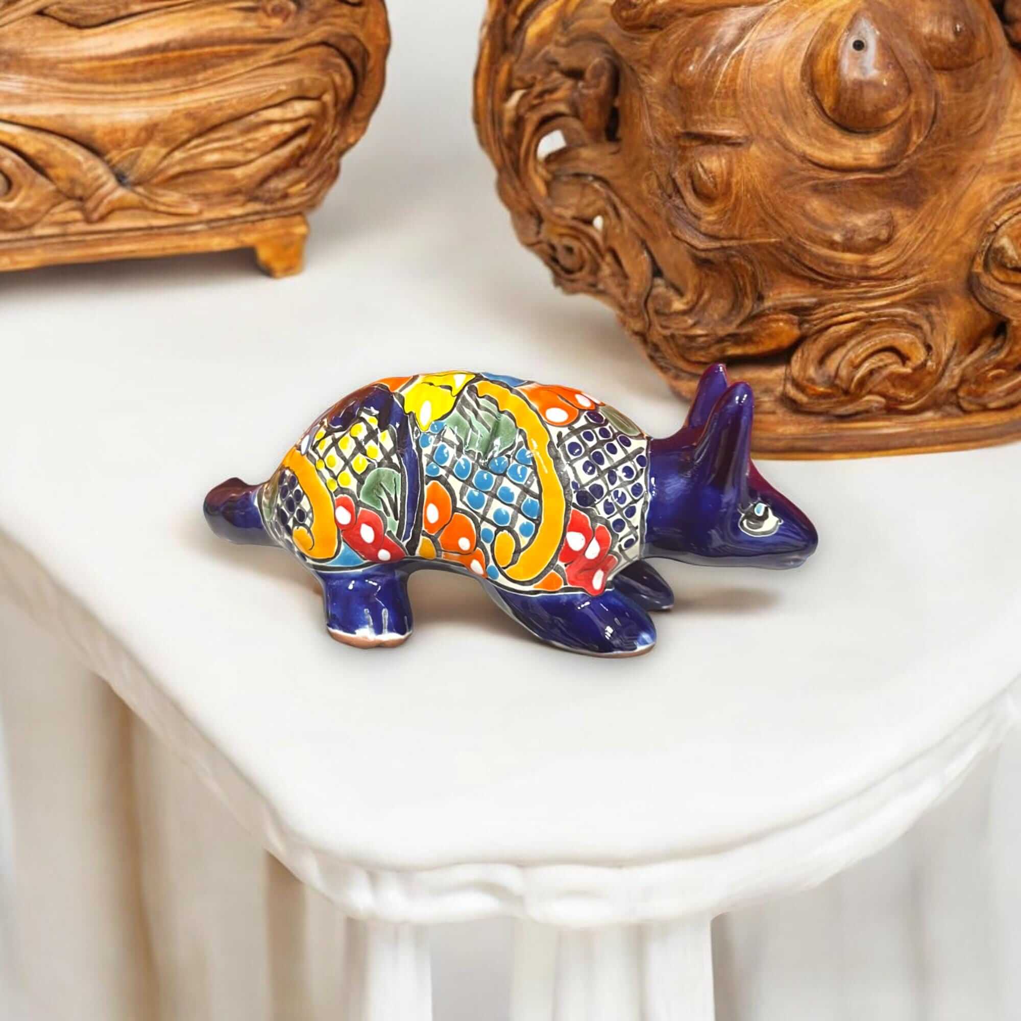 Talavera Armadillo Figurine | Hand-Painted Mexican Decor Talavera Figurine La Vie Bien Talavera Armadillo Figurine | Hand-Painted Mexican Decor
